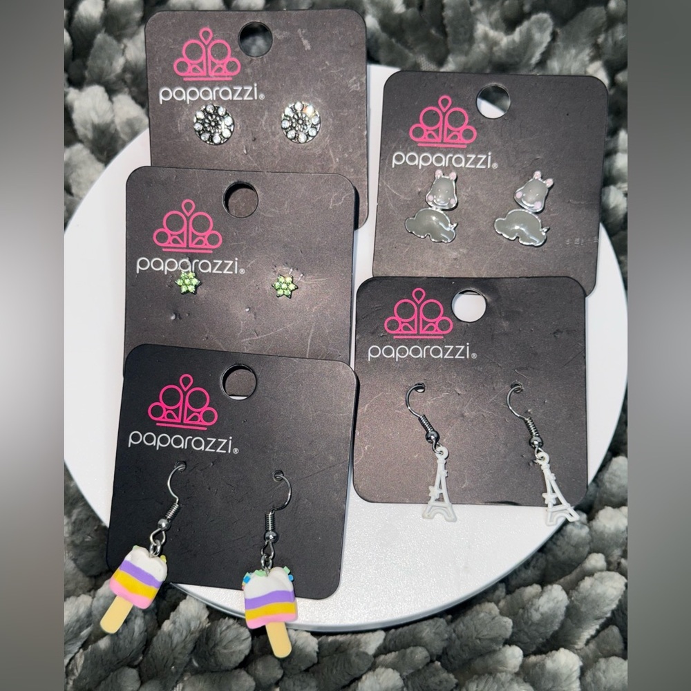Paparazzi Earrings 5 Set Bundle NWT - Picture 4 of 5